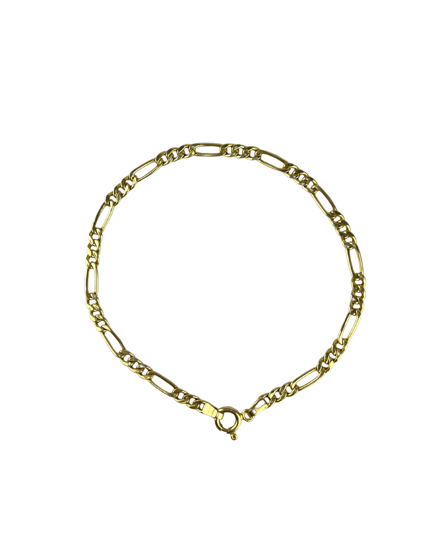 17.5cm Solid Figaro Bracelet in 9ct Yellow Gold