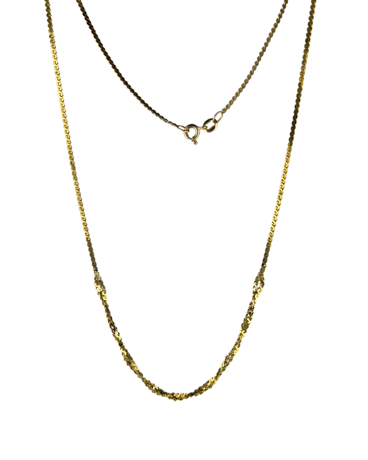 47cm Solid Braided Chain in 9ct Yellow Gold