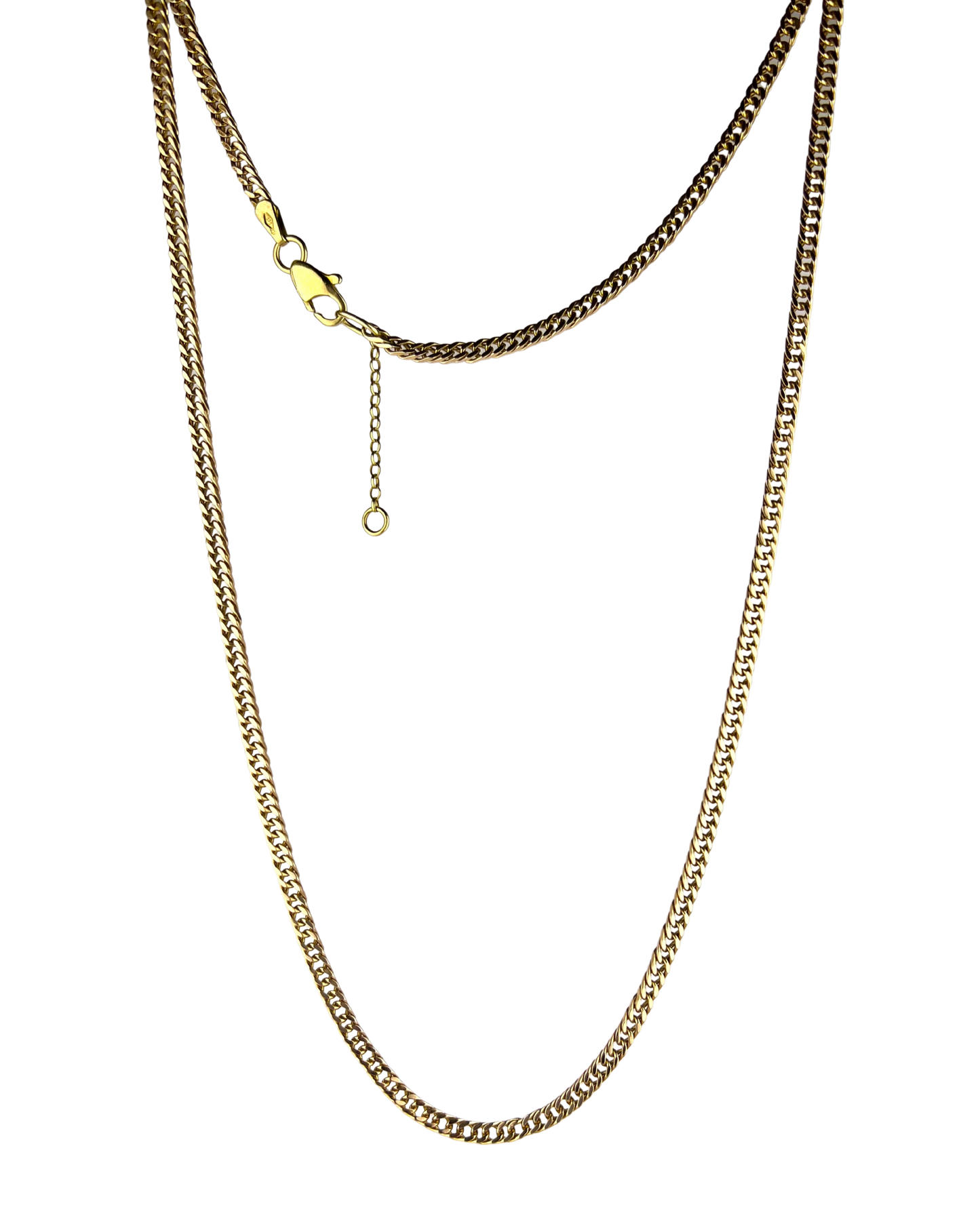 50cm Solid Heavy Double Curb Chain in 9ct Yellow Gold