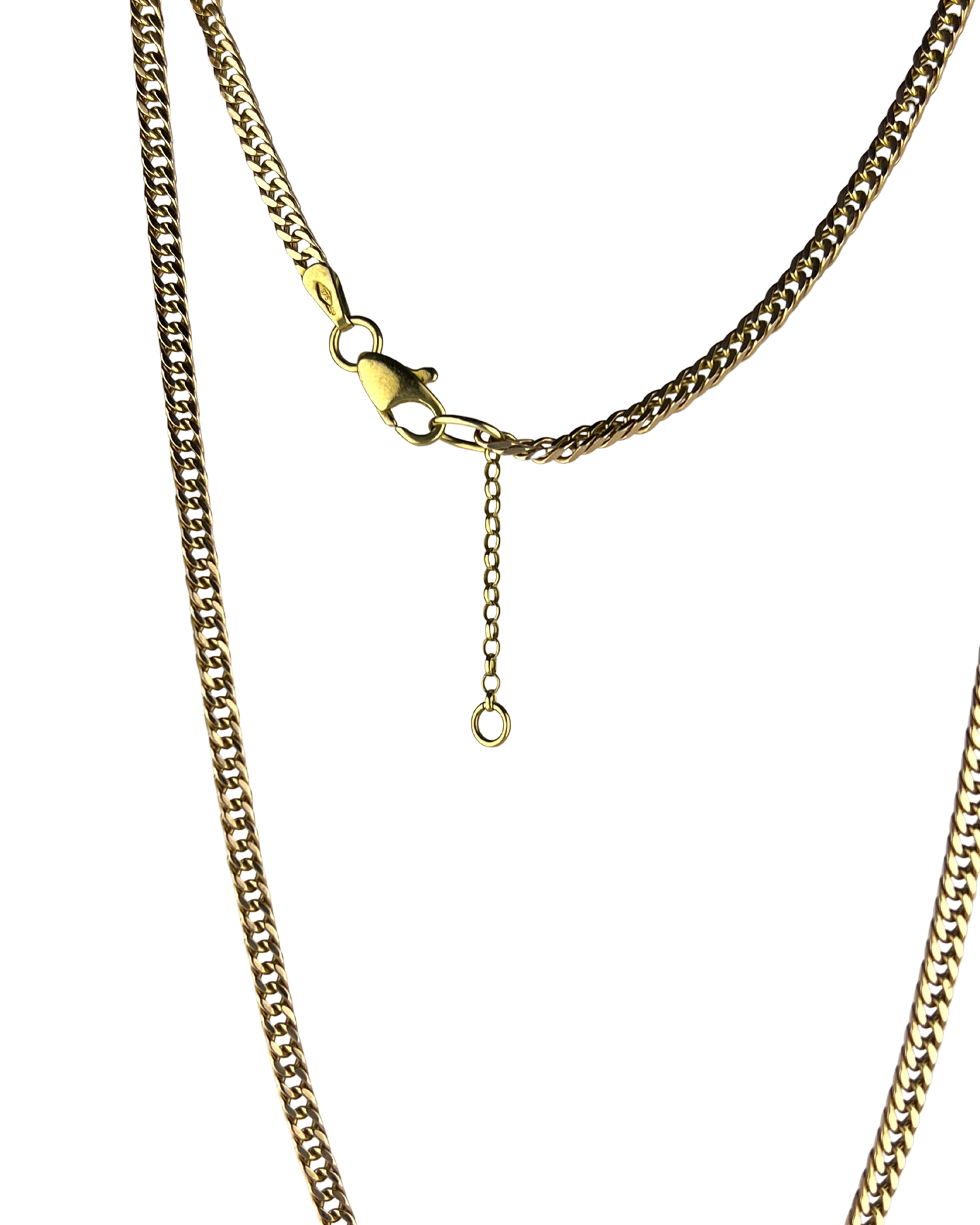 50cm Solid Heavy Double Curb Chain in 9ct Yellow Gold