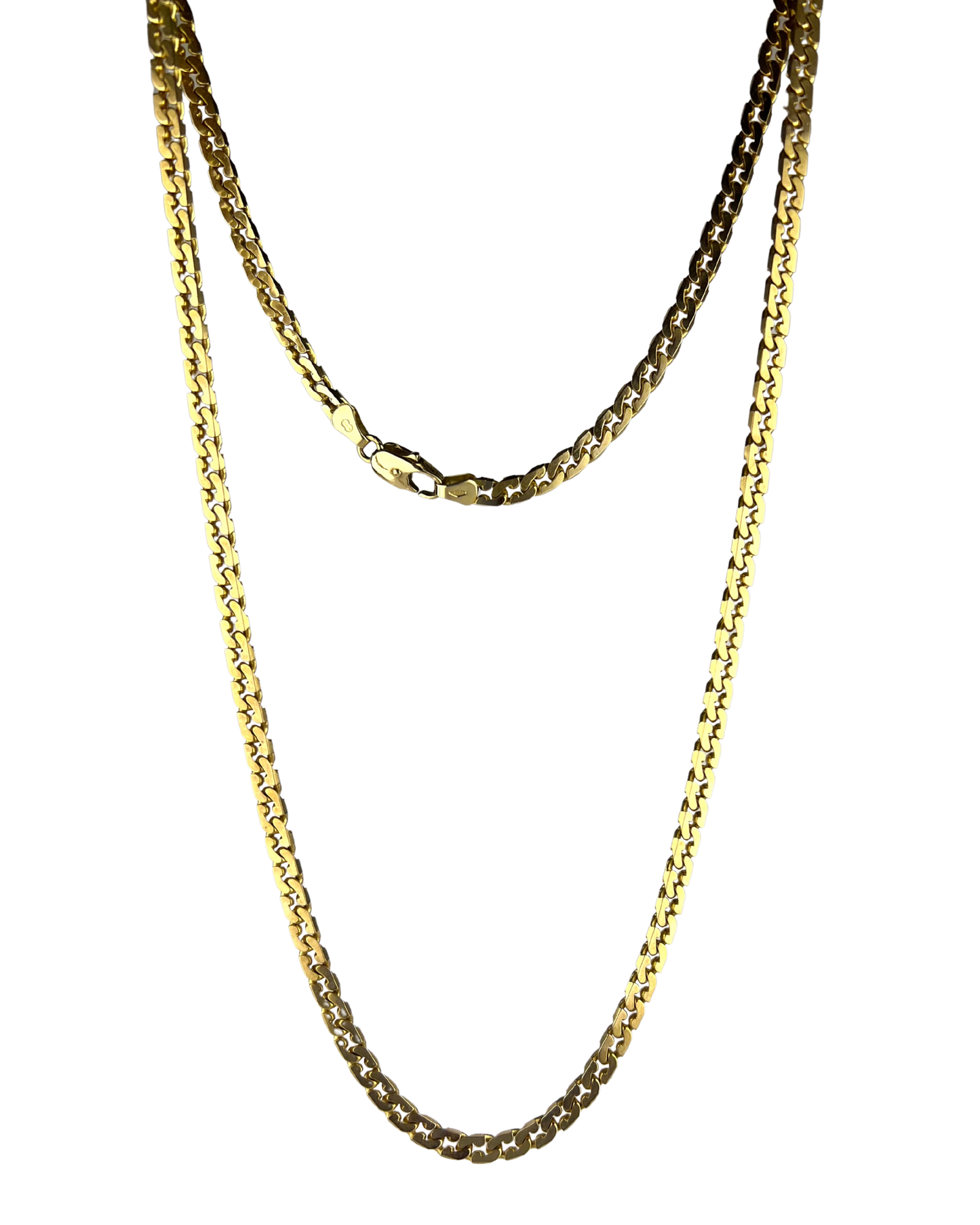 56cm Solid Pressed Curb Chain in 9ct Yellow Gold