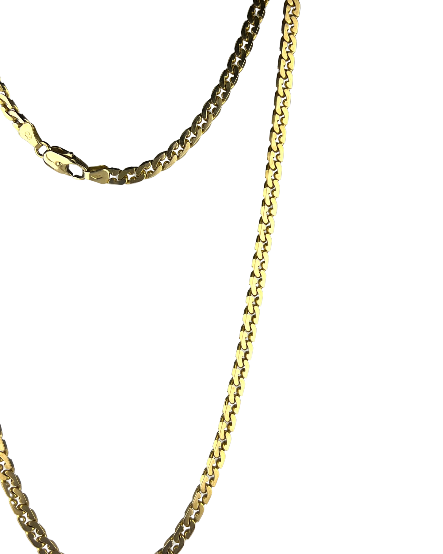 56cm Solid Pressed Curb Chain in 9ct Yellow Gold