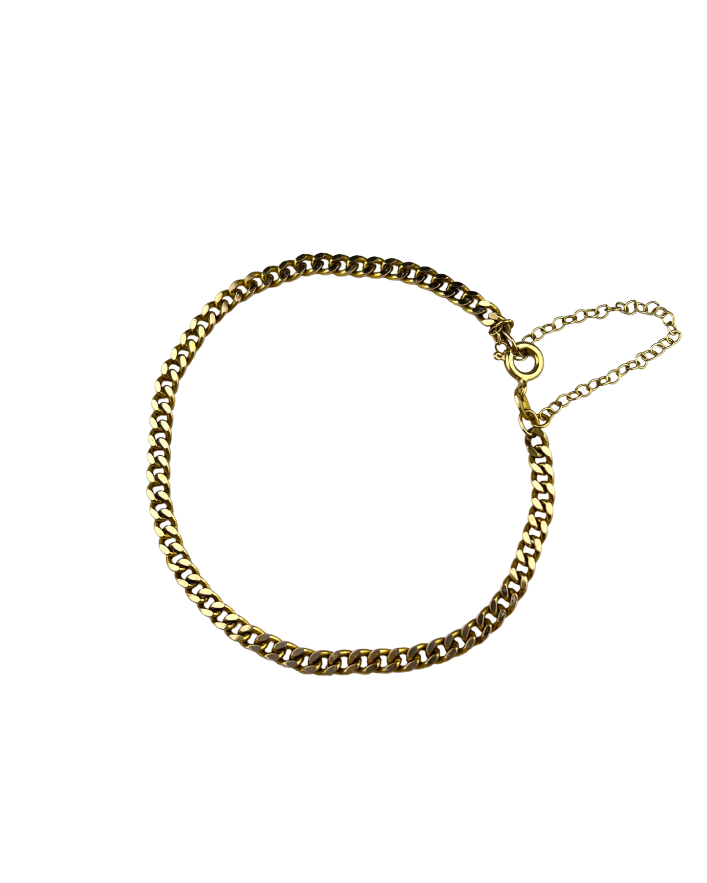 18.5cm Solid Pressed Curb Bracelet in 9ct Yellow Gold