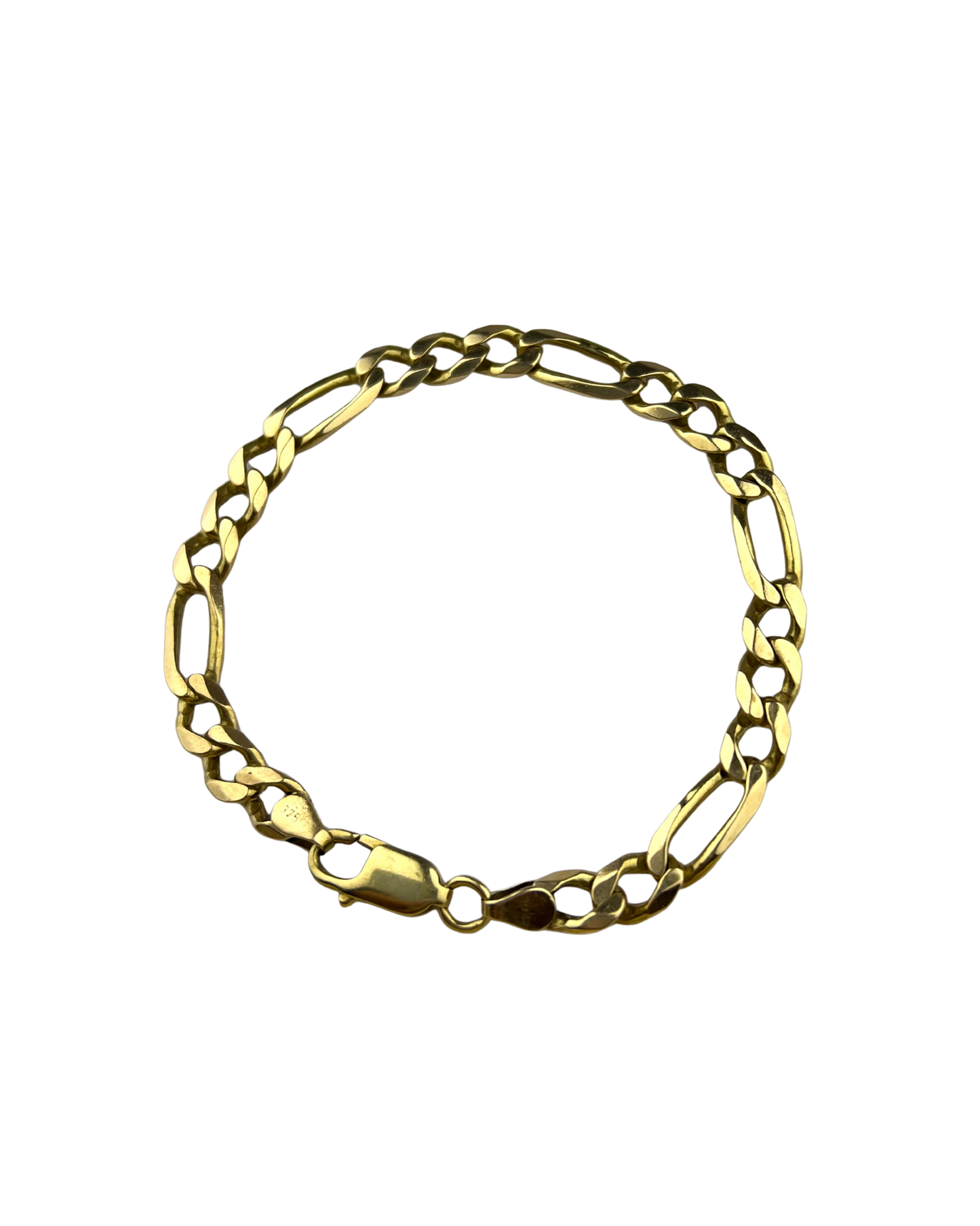 21cm Solid Figaro Bracelet in 9ct Yellow Gold