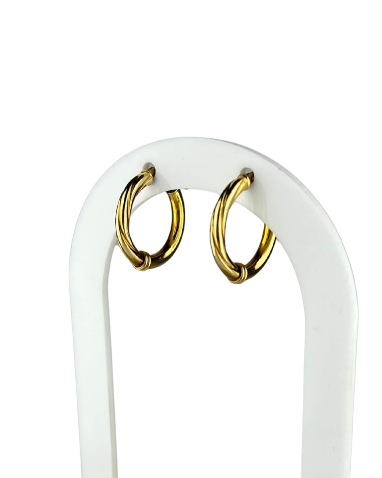 20mm Dual-Textured Hoop Earrings in 9ct Yellow Gold