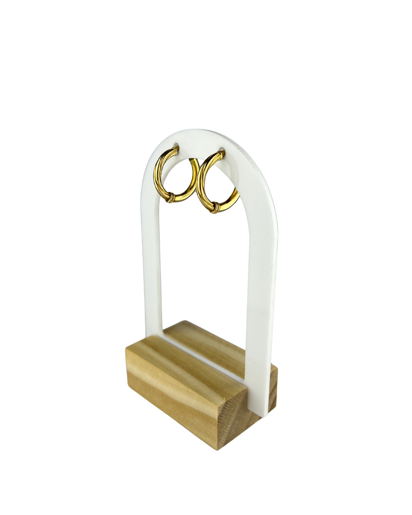 20mm Dual-Textured Hoop Earrings in 9ct Yellow Gold