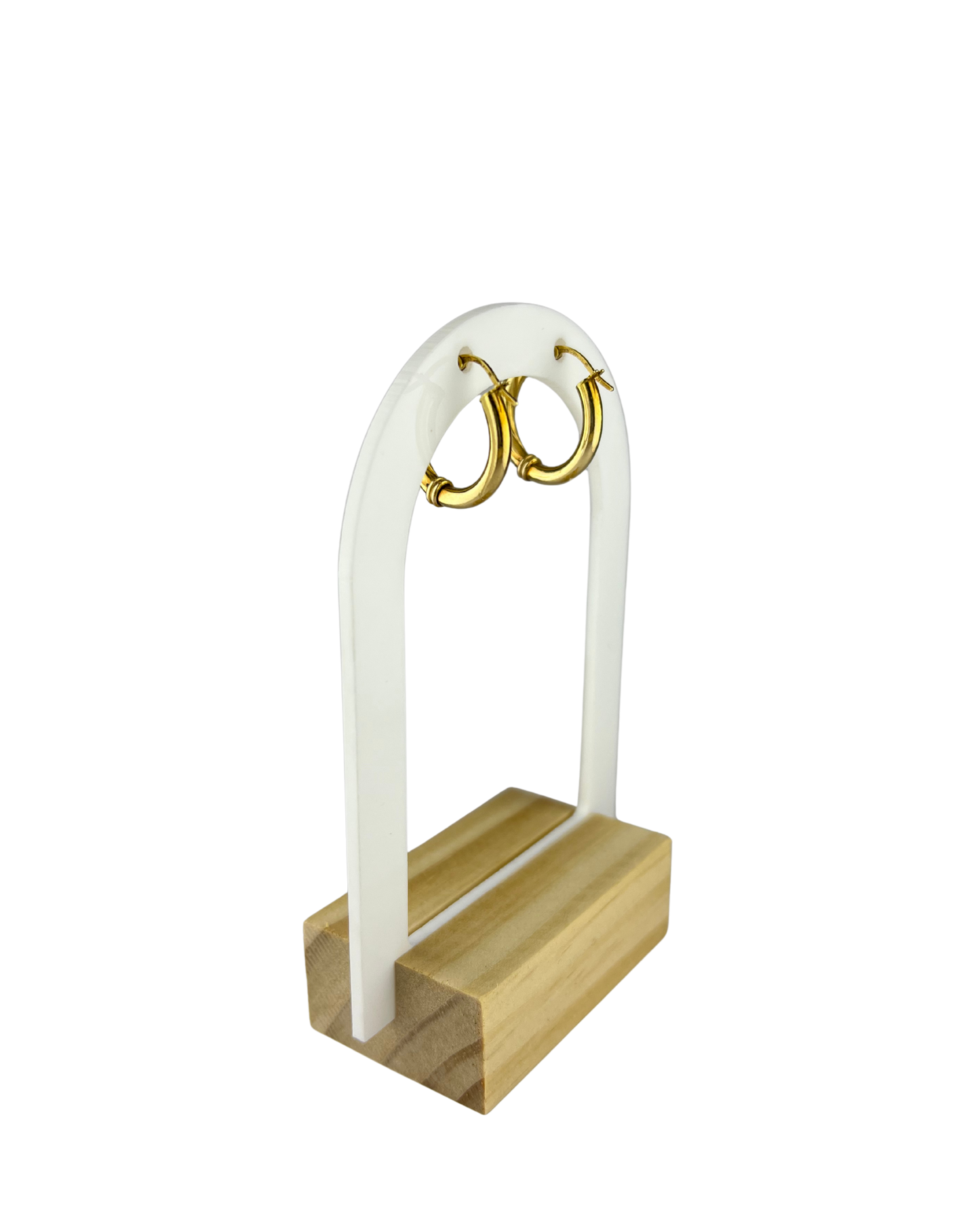 20mm Dual-Textured Hoop Earrings in 9ct Yellow Gold