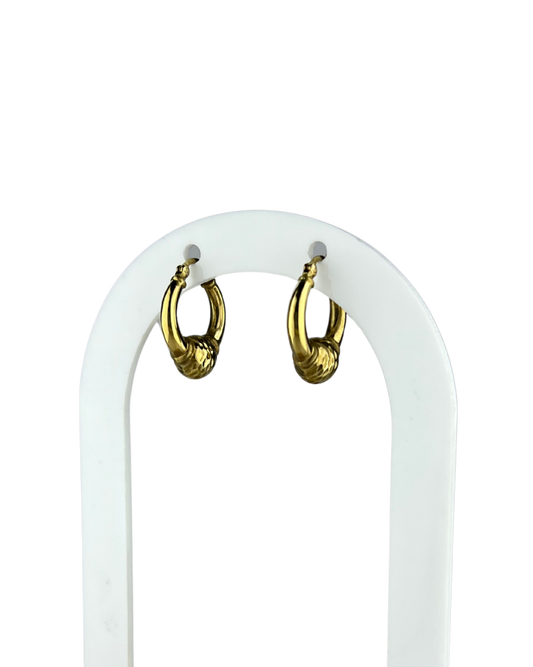 17mm Ball Hoop Earrings in 9ct Yellow Gold