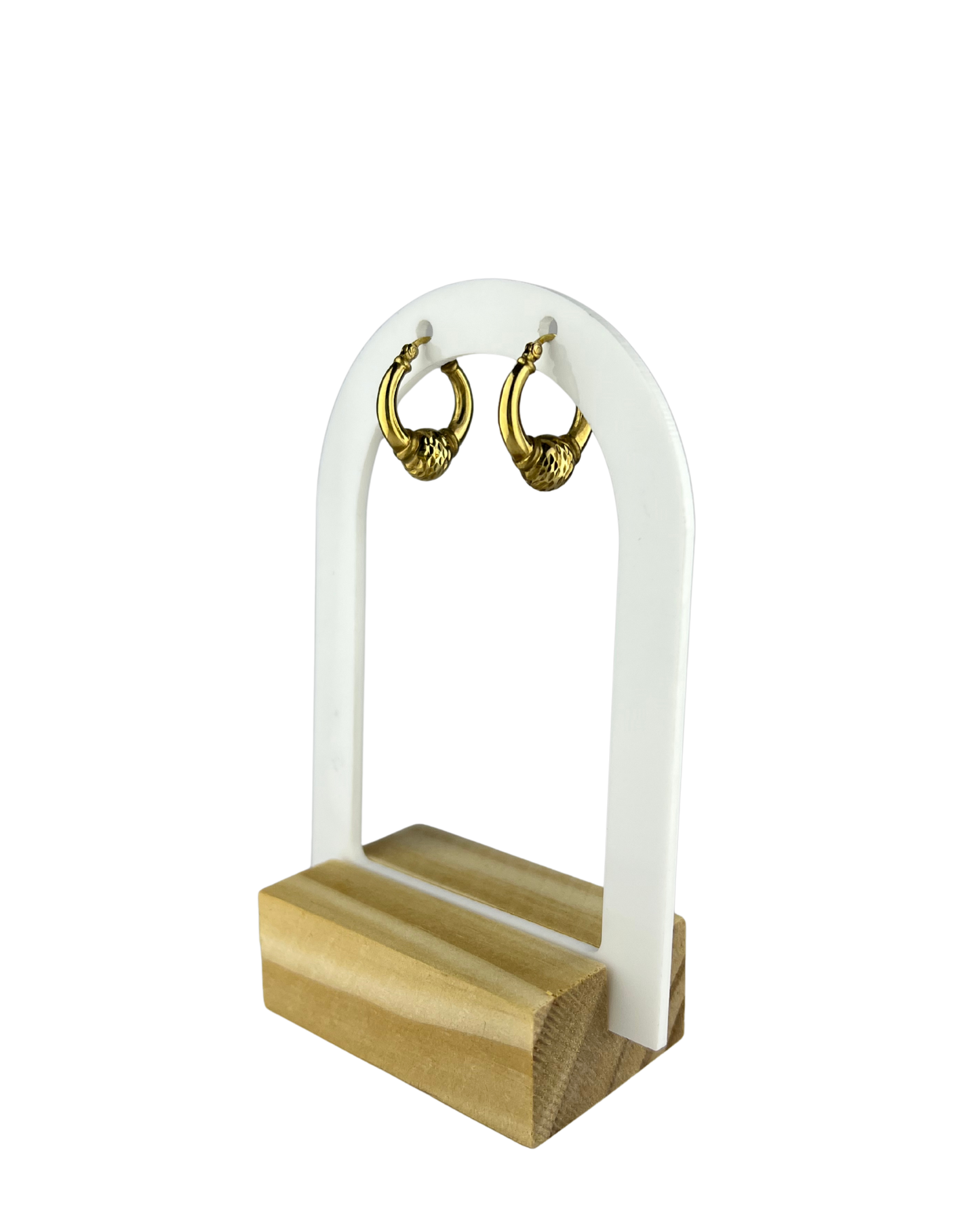 17mm Ball Hoop Earrings in 9ct Yellow Gold