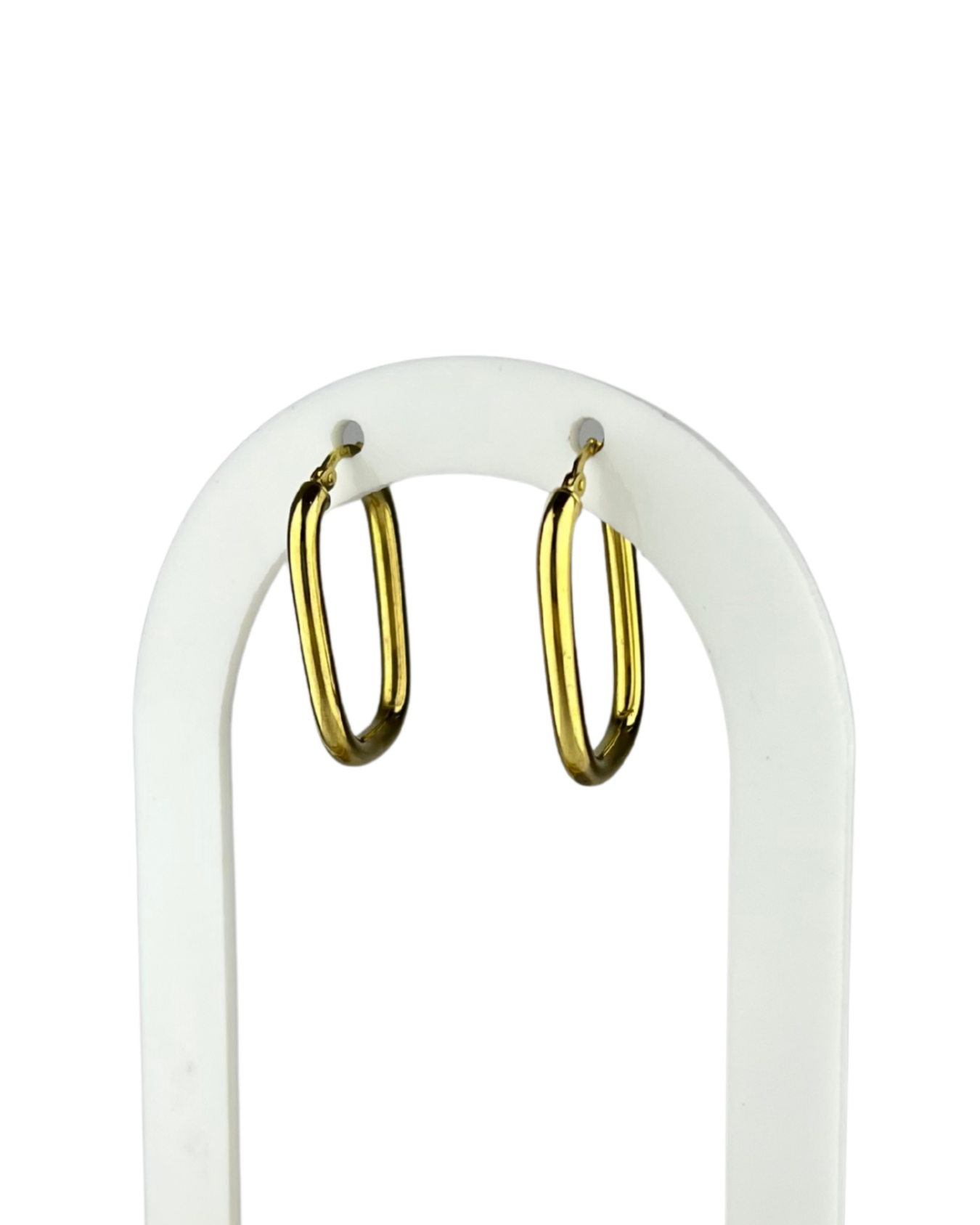 28mm Rectangle Hoop Earrings in 9ct Yellow Gold