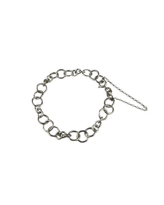 18cm Solid Circle Bracelet in Sterling Silver