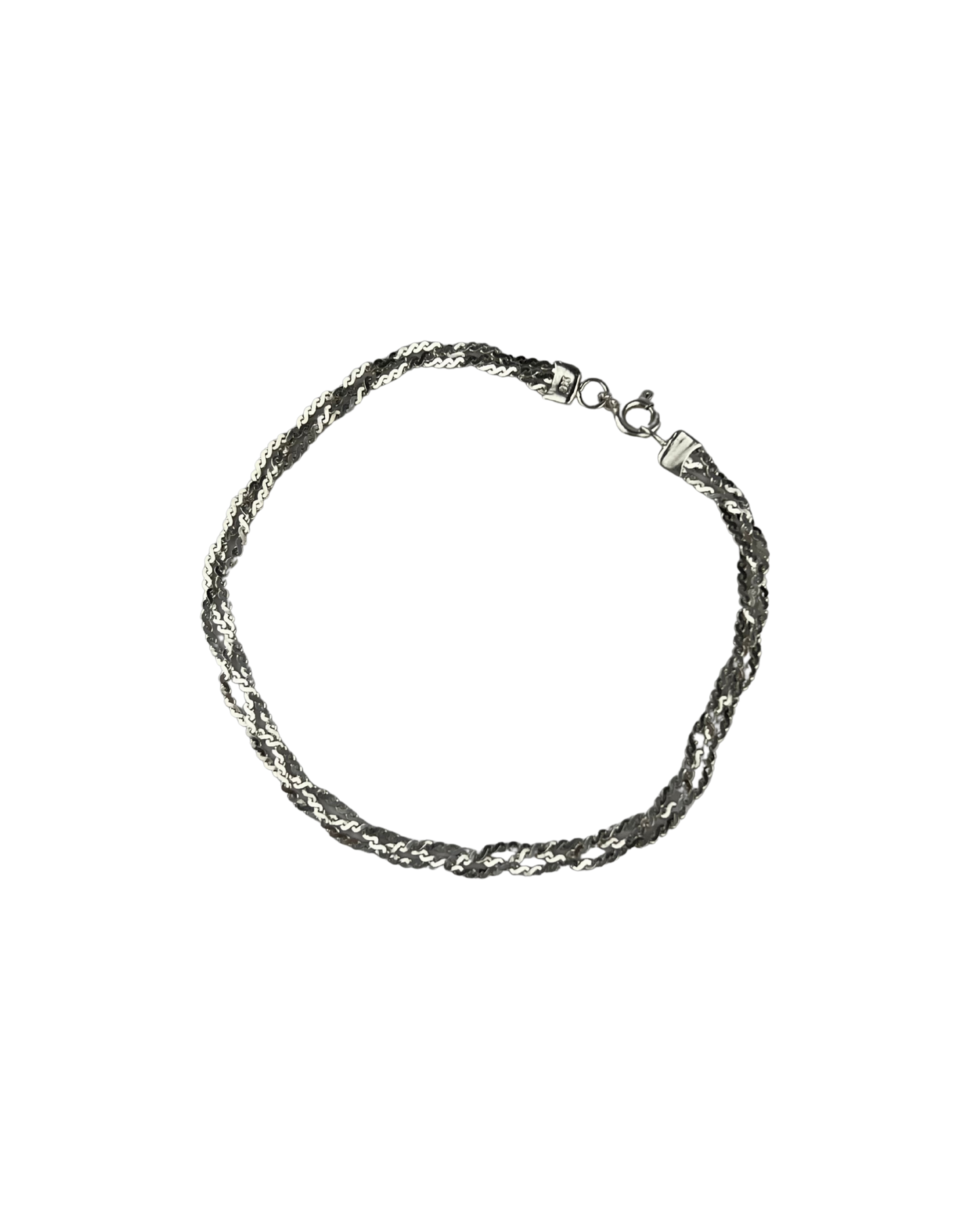 18cm Solid Braided Bracelet in Sterling Silver
