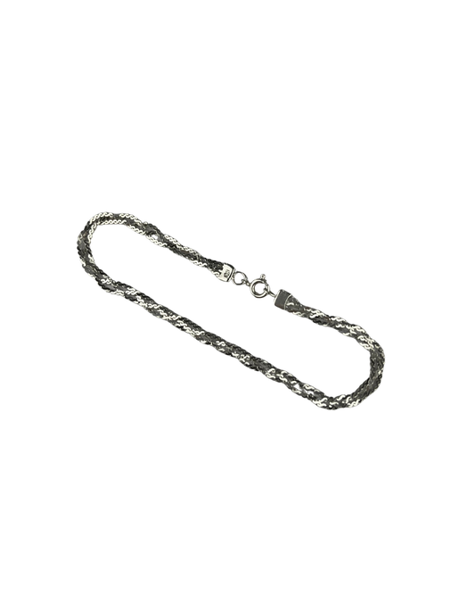 18cm Solid Braided Bracelet in Sterling Silver