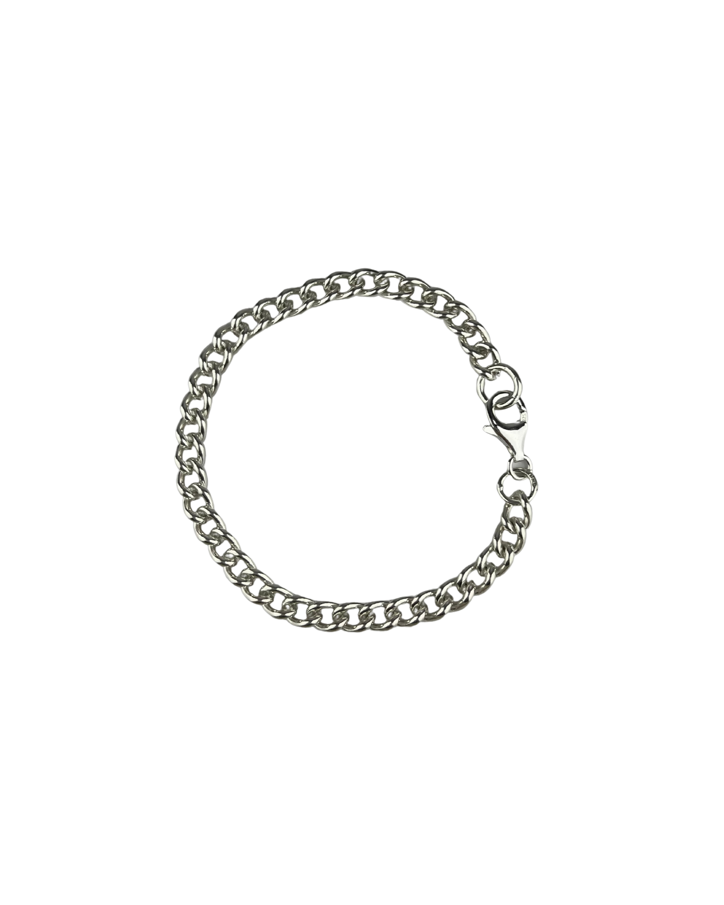 18cm Solid Curb Bracelet in Sterling Silver
