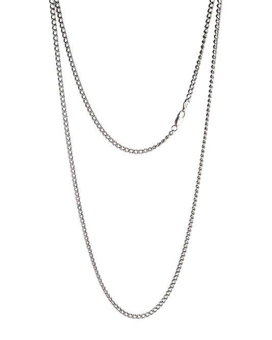 63cm Solid Curb Chain in Sterling Silver
