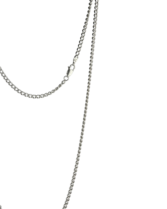 63cm Solid Curb Chain in Sterling Silver