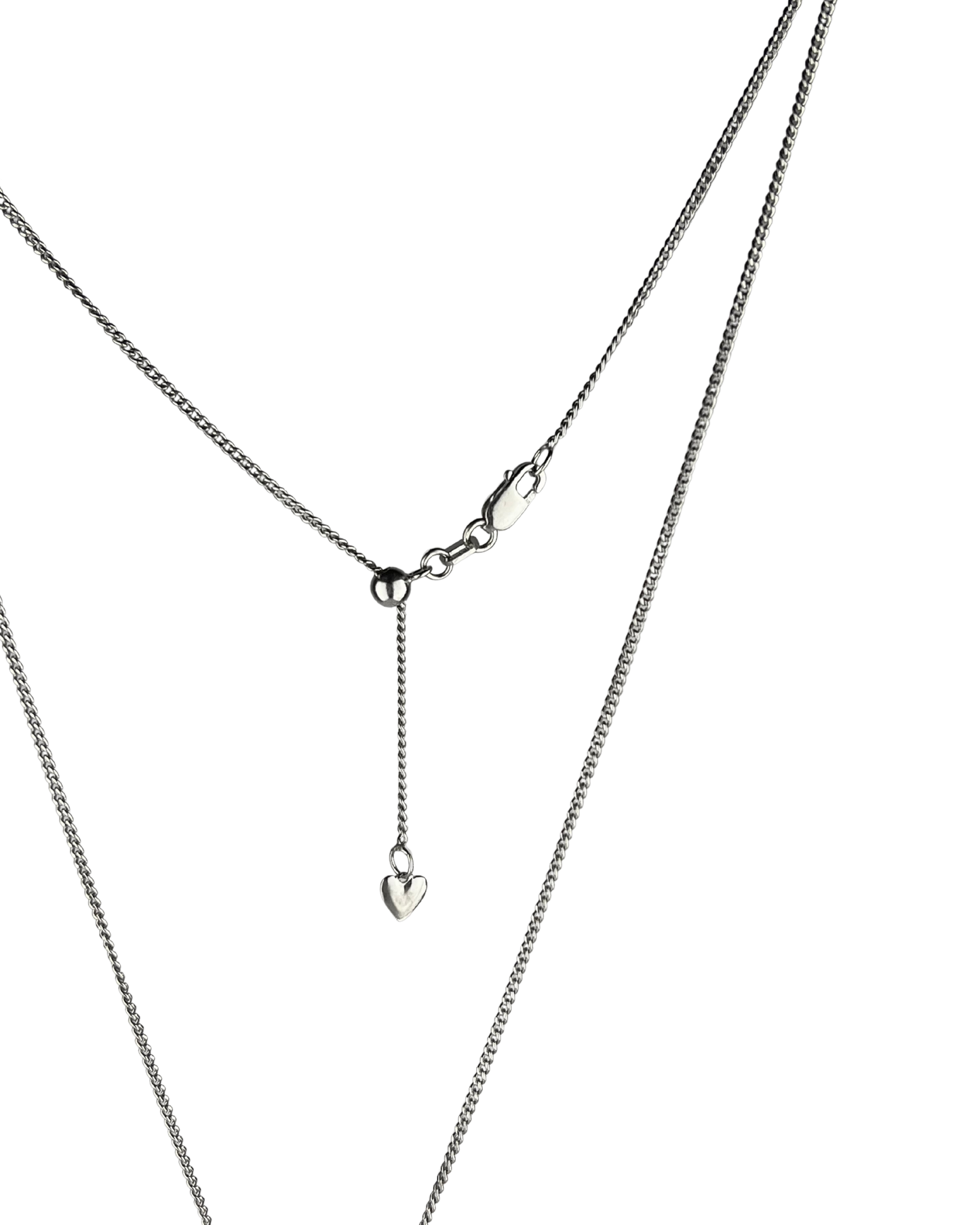 48cm Adjustable Solid Curb Chain and Flower Pendants in Sterling Silver