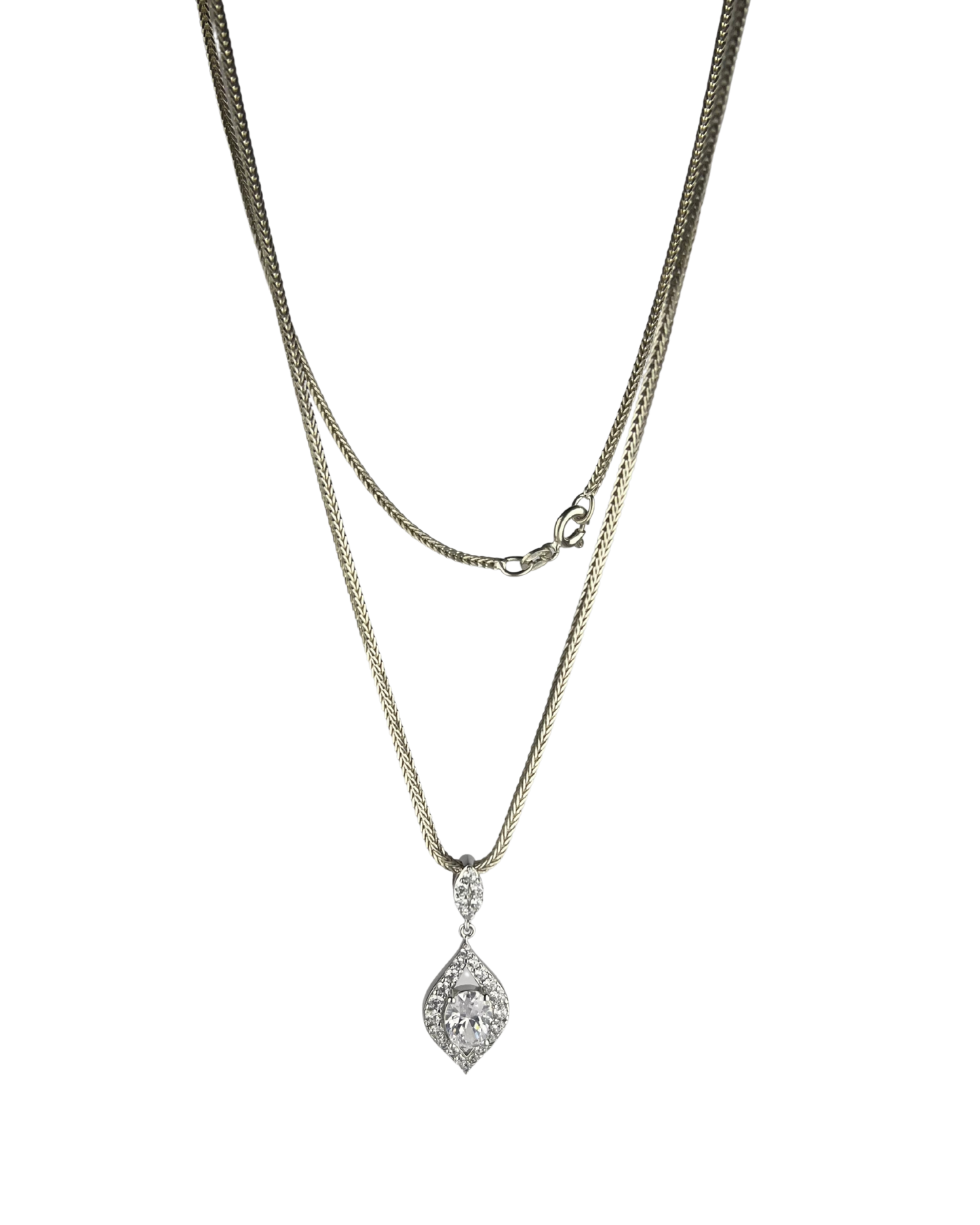 50cm Solid Palma Chain and Pendant in Sterling Silver
