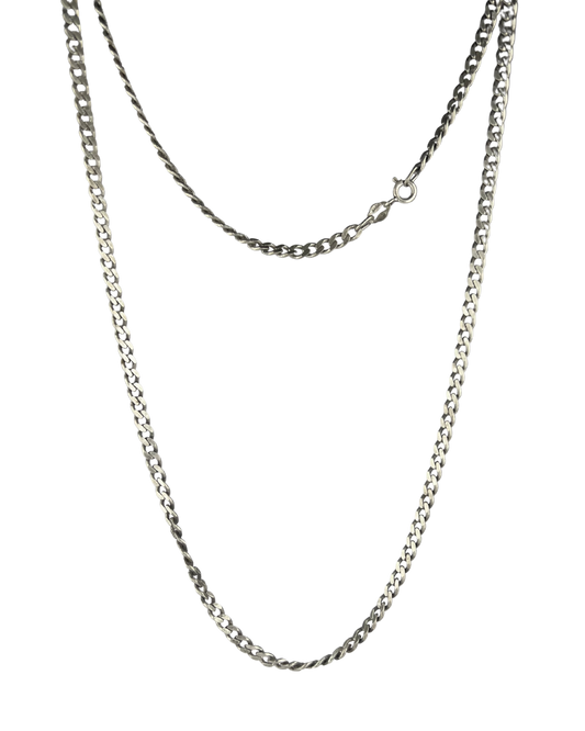 55cm Solid Curb Chain in Sterling Silver
