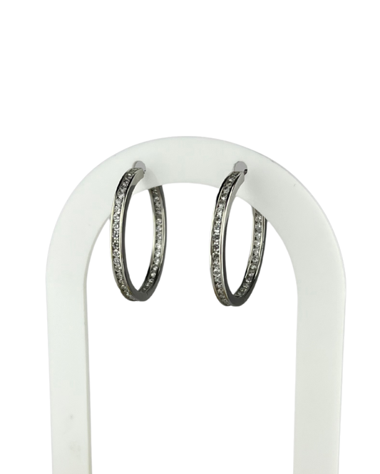30mm Hoop Earrings in Sterling Silver