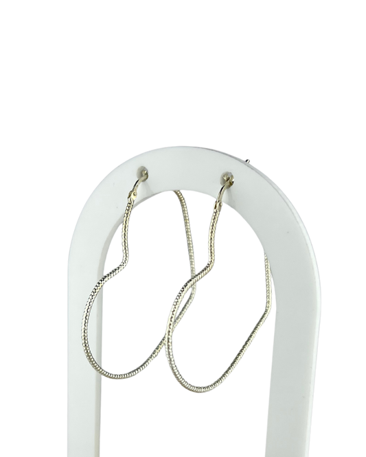 Heart Hoop Earrings in Sterling Silver