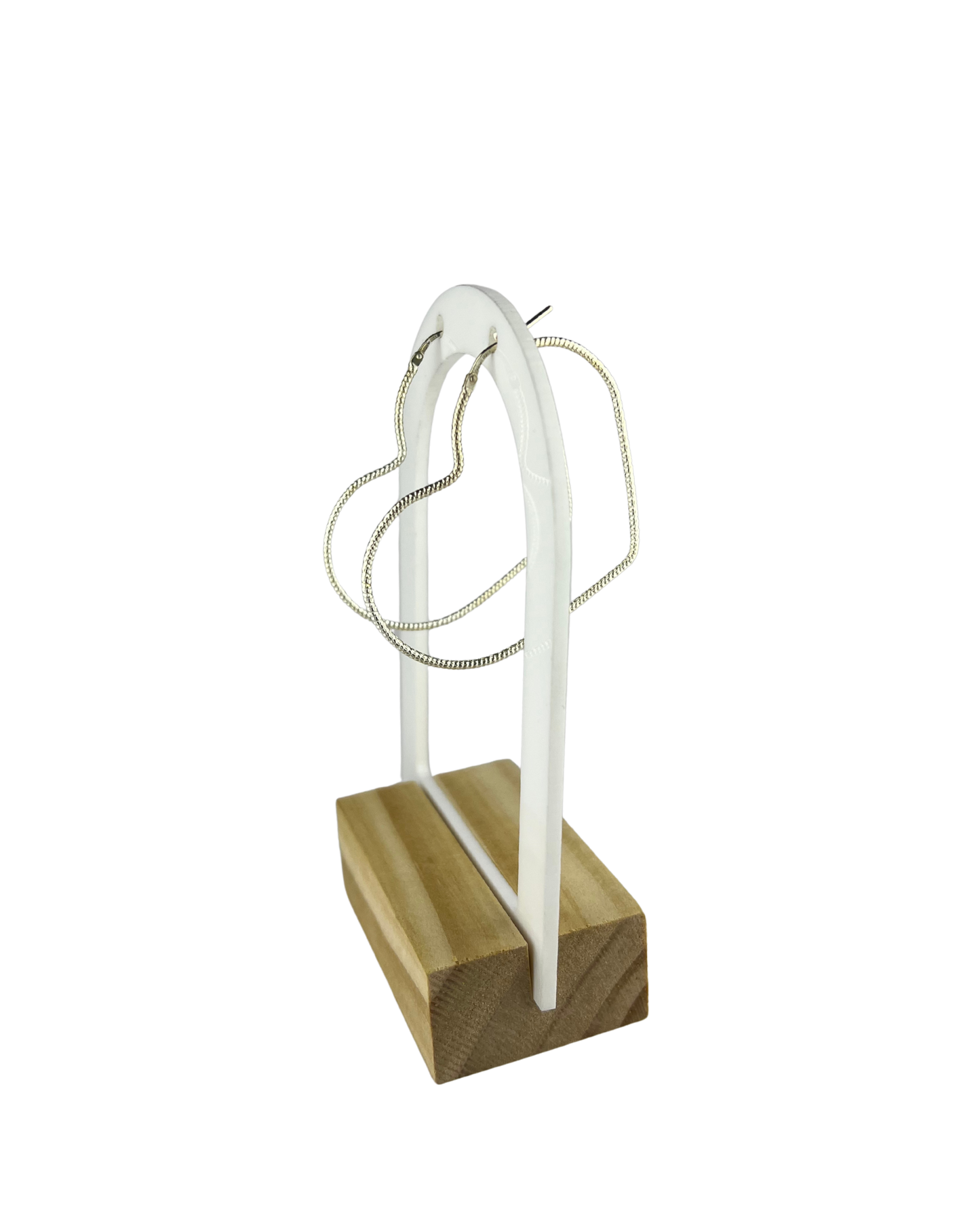 Heart Hoop Earrings in Sterling Silver