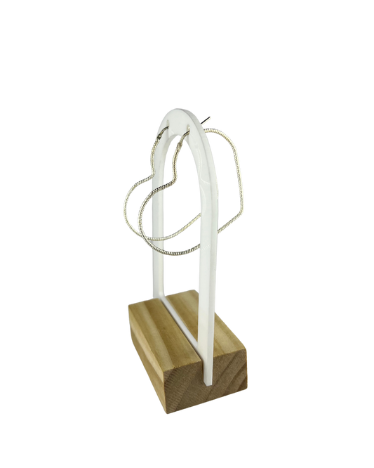 Heart Hoop Earrings in Sterling Silver