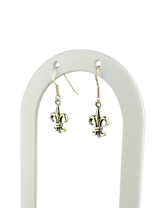 Fleur-de-lis Earrings in Sterling Silver