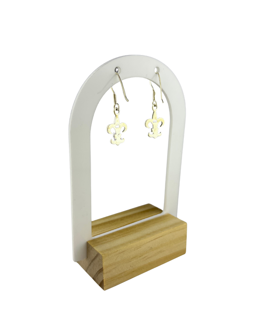 Fleur-de-lis Earrings in Sterling Silver