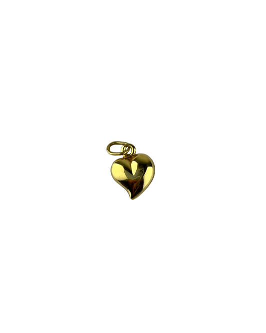 Dual-Textured Heart Pendant in 9ct Yellow Gold