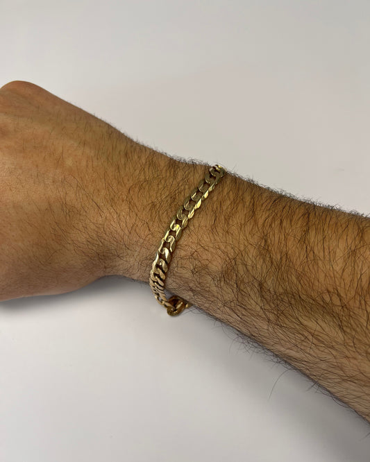 21cm Solid Curb Bracelet in 9ct Yellow Gold