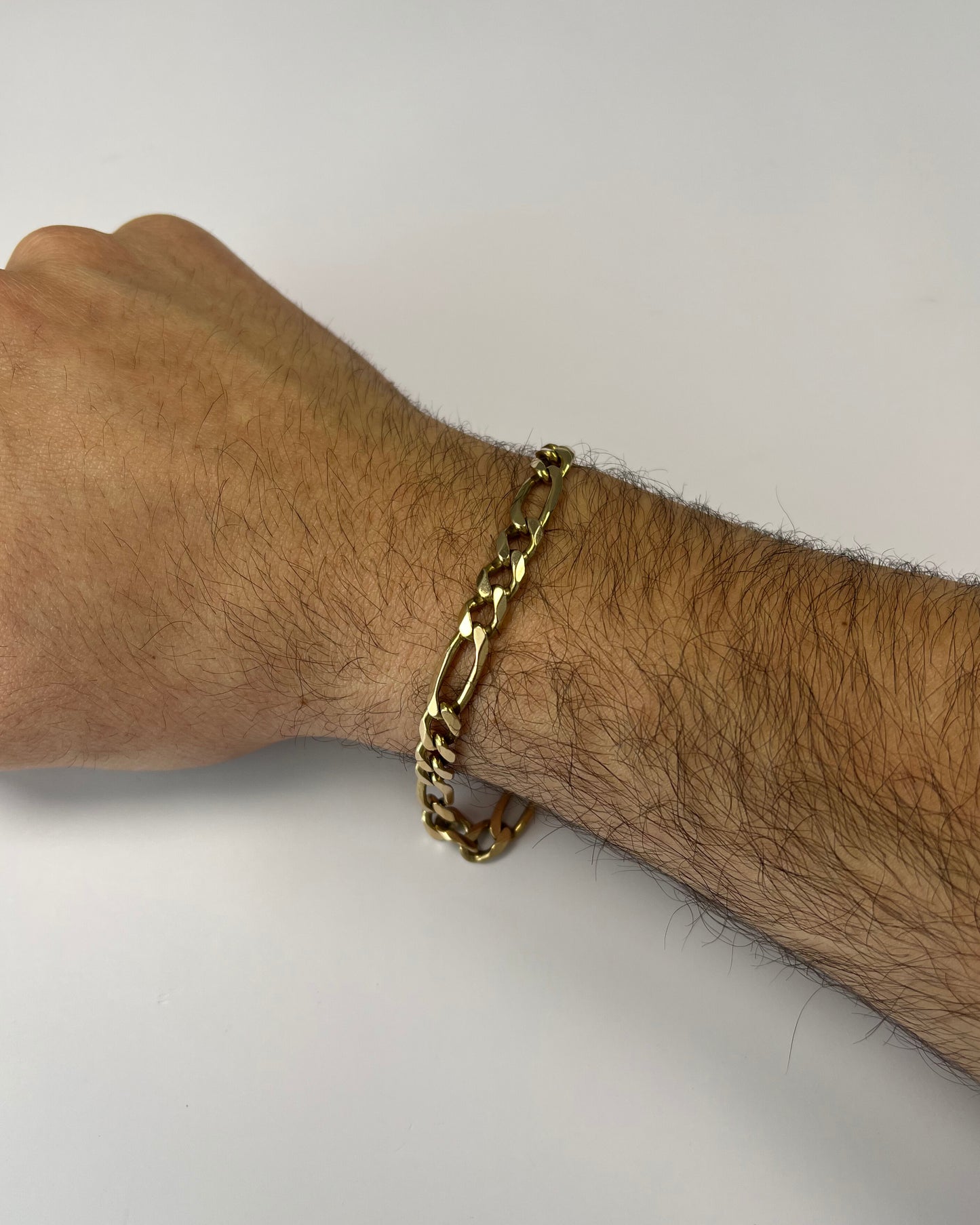 21cm Solid Figaro Bracelet in 9ct Yellow Gold