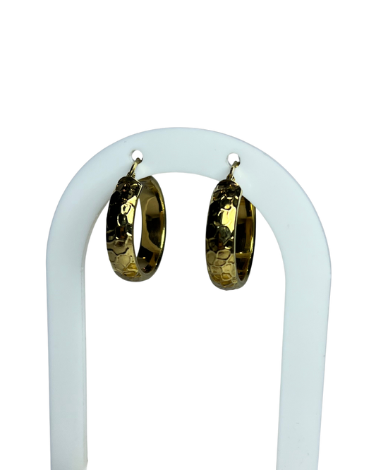 Chunky Hoop Earrings in 9ct Gold Plated Sterling Silver